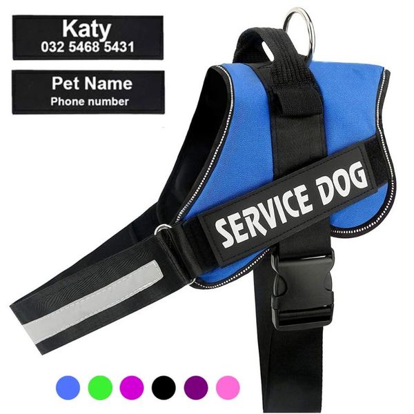 

dog collars & leashes reflective nylon harness no pull personalized breathable pet for small large vest with name custom patch