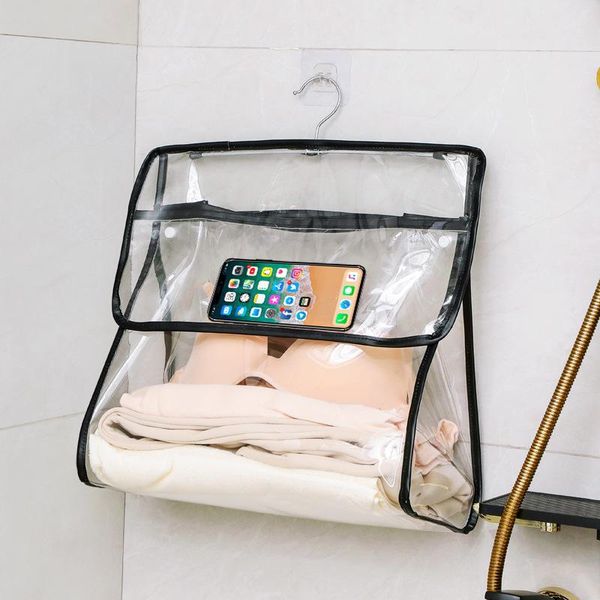 

storage bags waterproof transparent bathroom bag for clohes phone 2021 hanging hook shower home dormitory bath organizer