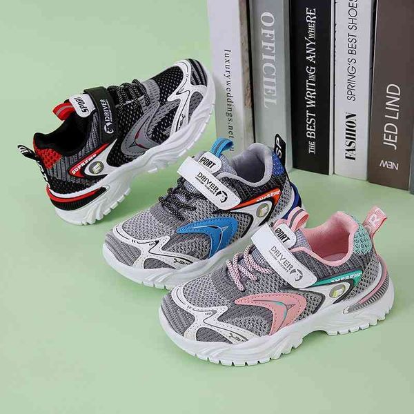 

2021 autumn new children's mesh men's and women's breathable running fashion student dad shoes, Black
