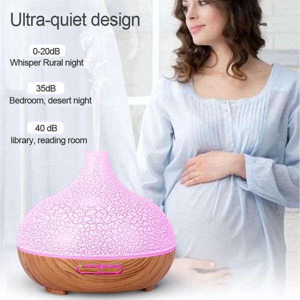 

searide 400ml air humidifier aromatherapy ultrasonic wood aroma essential oil diffuser 7 changeable led colors for home office humidifiers