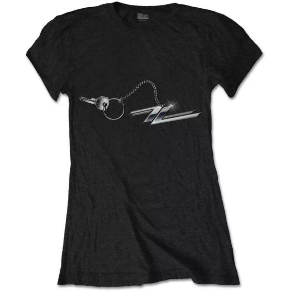 

ladies zz keychain licensed women ladies t-shirt, White;black
