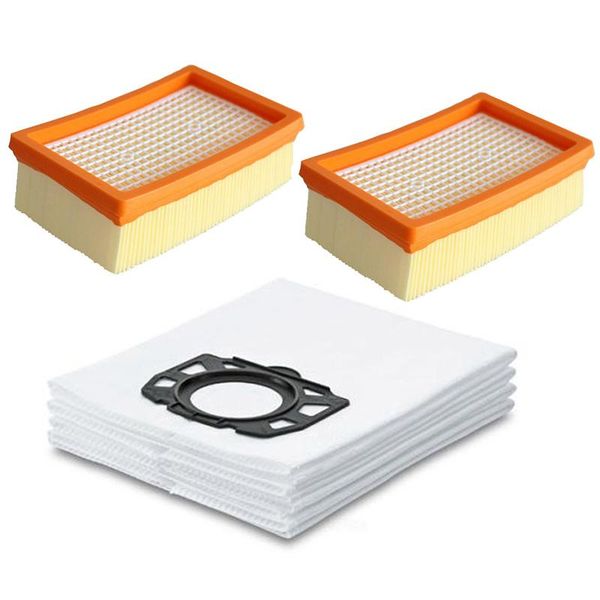 

7pcs vacuum cleaner dust bags and 1pcs filter for karcher mv4 mv5 mv6 wd4 wd5 wd6 wd4000 to wd5999 cleaners