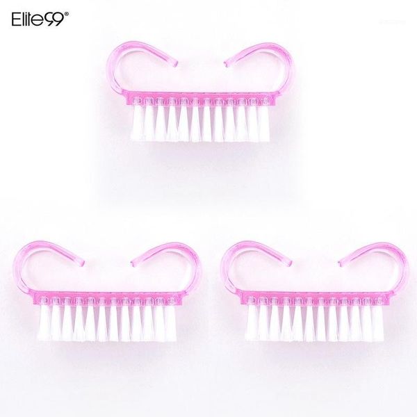 

wholesale- elite99 nail art 3psc plastic cleaning brush finger care dust clean handle scrubbing1, Yellow