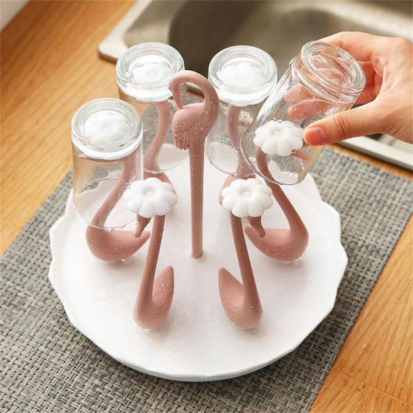 

kitchen storage & organization rotatable swan shape cup drain rack glass plastic holder living room shelf upside down draining