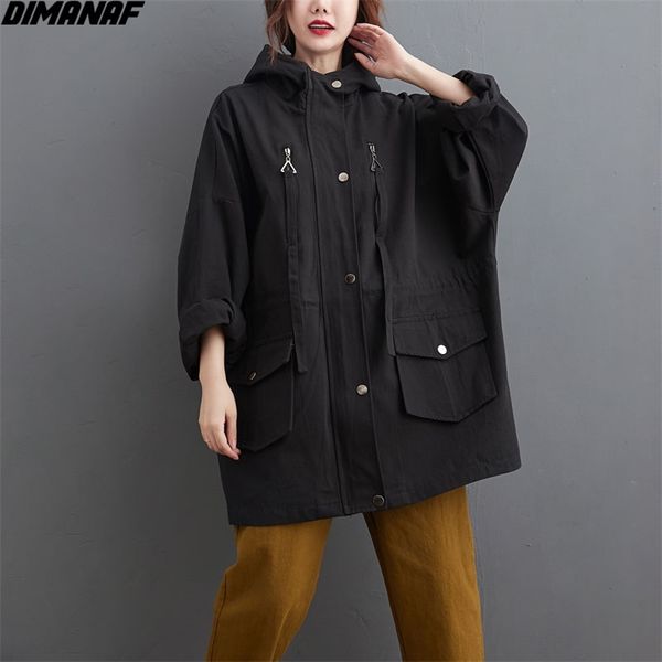 

plus size women coat autumn batwing sleeve jacket casual pockets solid female loose vintage oversize cardigan coats 210531, Black;brown