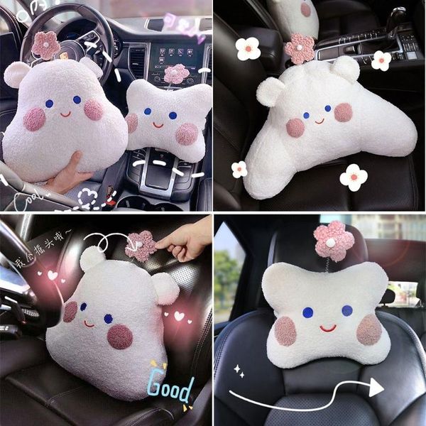 

seat cushions soft headrests resilient cushion pillow for neck pain relief nap automotive interior accessories elastic band