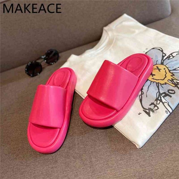 

75% off factory outlet sale rose red summer women's transparent soft bread leather round peep-toe woman sandals flat slippers new mujie, Black