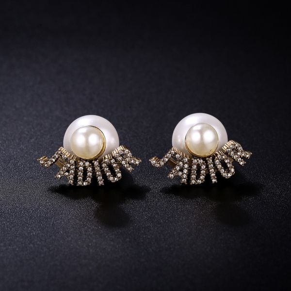 

75% off outlet online simple full letter pearl earrings for women hjxv, Silver