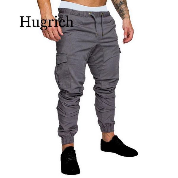 

men's pants autumn men hip hop harem joggers 2021 male trousers mens solid multi-pocket sweatpants, Black