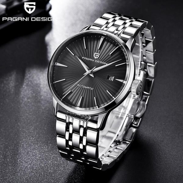 

wristwatches pagani design men mechanical watch automatic sport stainless steel waterproof relogio masculino, Slivery;brown