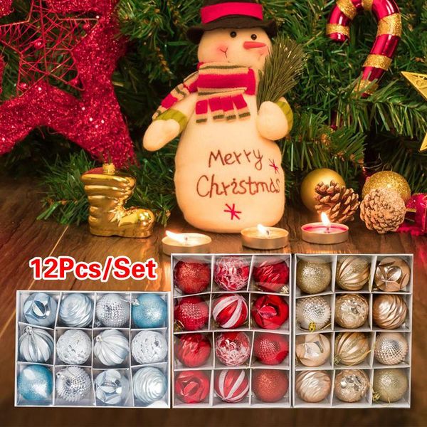 

party decoration 12pcs christmas tree ball decor bauble hanging ornament 6cm decorations for home xmas gifts