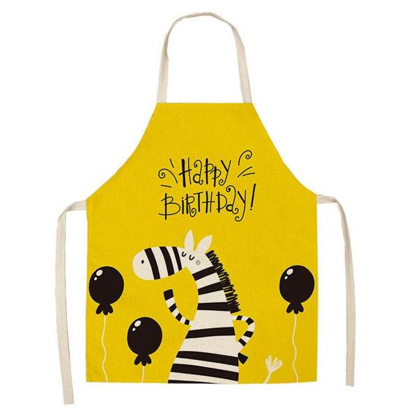

sleeveless cartoon zebra kitchen apron with two size cotton material no fade easy clean for men women baking accessories aprons