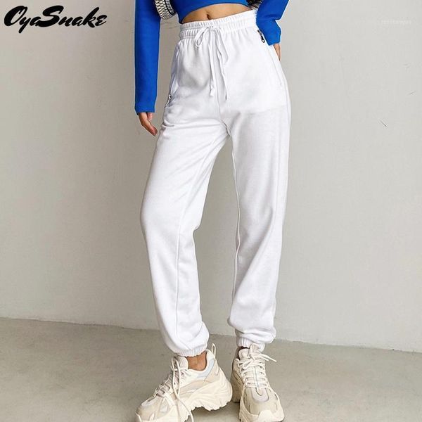 

oyasnake women 2021 sports harem sweatpants ladies loose solid draw string elastic waist zipper pocket casual trousers women's pants &, Black;white