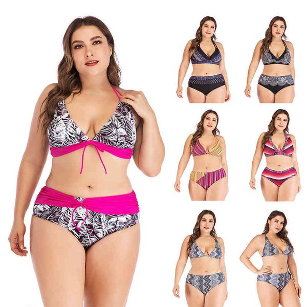 

printed the fattening bikini swimsuit in 2021 is slim and sexy, White;black