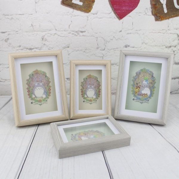 

frames and mouldings po frame round mouth high side cartoon chinchillas acrylic panel solid wood set gift 6 inch 7 8