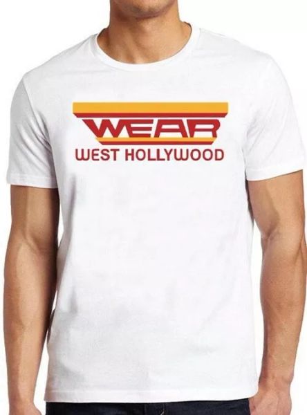 

wear west hollywood music 80s rock retro cool vintage t shirt 2997, White;black