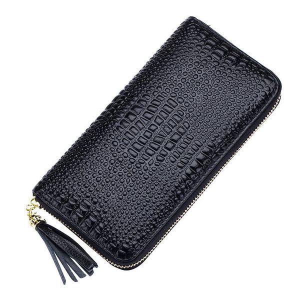 

purse crocodile genuine leather wallets brand women alligator purses female long wallet coin ladies designer, White