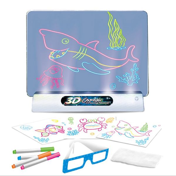 

3D Fluorescent Drawing Board LED Three-Dimensional Writing Board Drawing Board Graffiti ChildrenS Educational Drawing Toy