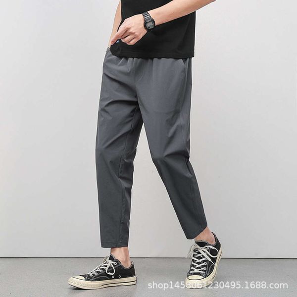 

pants sports capris straight youth summer thin loose casual leggings, Black