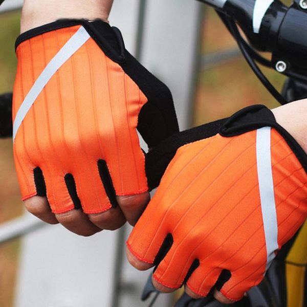 

men women anti slip shockproof breathable sport bike gloves cycling half-finger reflective winter warm mtb, Black