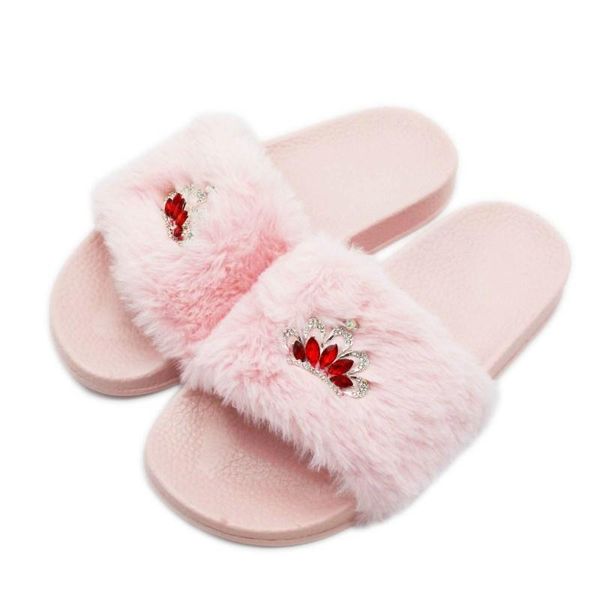 

slippers women flock fashion crystal spring summer autumn home faux fur slides flip flops flat shoe zapatos mujer, Black