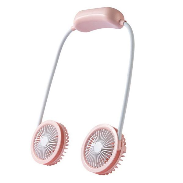

fans & coolings -portable usb hanging necklace fan dual wearable sports sling outdoor office travel handheld