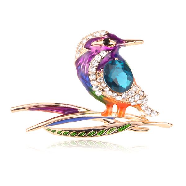 

factory fashion piece versatile personality woodpecker high grade women cartoon oil drop brooch christmas