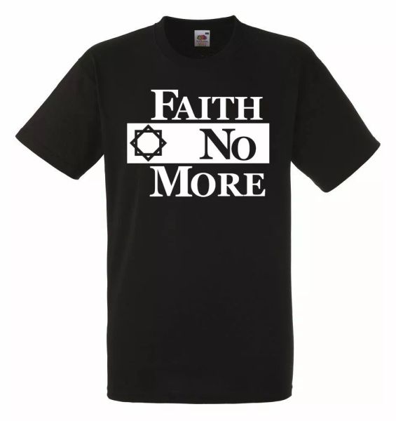 

faith no more logo black mens t-shirt men rock band tee shirt, White;black