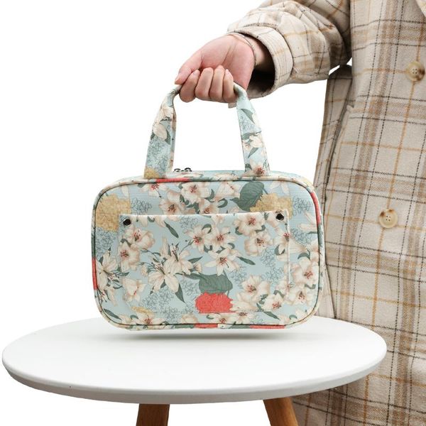 

handle yarn knitting bag floral print portable needlework storage organizer brand design big capacity crochet other arts and crafts
