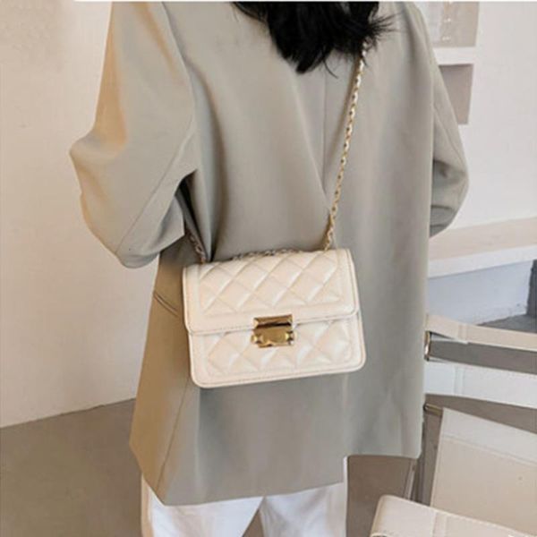 

shoulder bags 2021 fashion pu leather women messenger handbag bag female crossbody square for summer chain strap