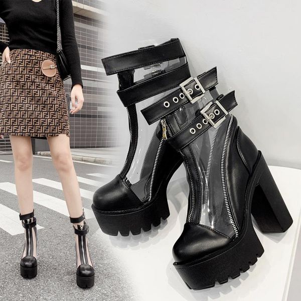 

boots 2021 high heel machine for women rider short, Black