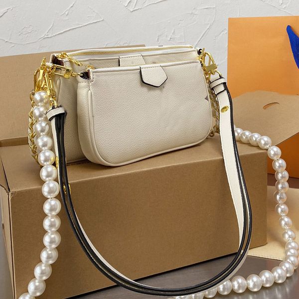 

mahjong bag crossbody bags coin purse pure key case steel hardware three shoulder straps pearl embossed letters