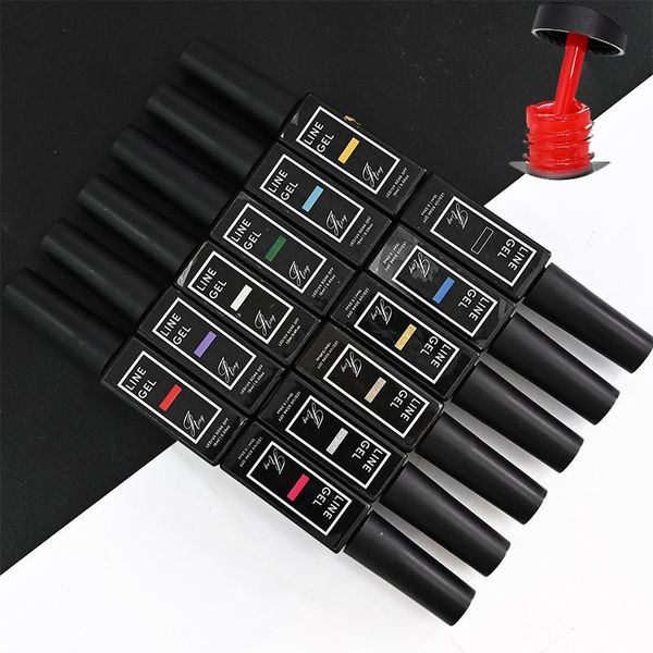

nail gel 15ml polish lacquer silk uv glue art line drawing 12 colors, Red;pink