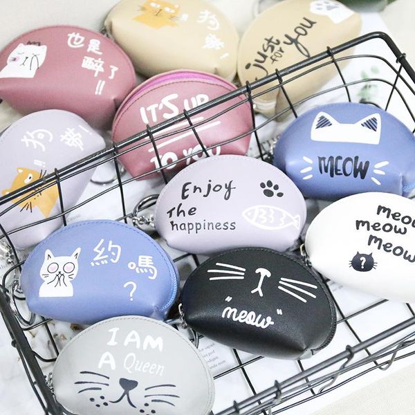 

coin purses youyou mouse pu leather girl change purse cute cartoon keychain bag female card holder wallet short mini lady money, Red;black