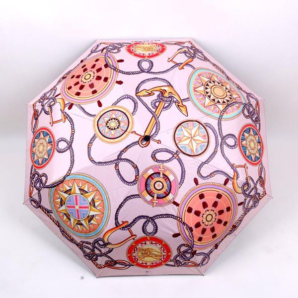 

umbrellas fashion exquisite sun with three fold full automatic sunscreen box colors