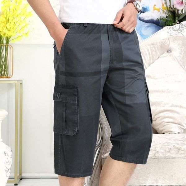 

men's cotton camouflage washed multi-pockes shorts cropped pants streetwear casual loose plus size baggy overalls, White;black