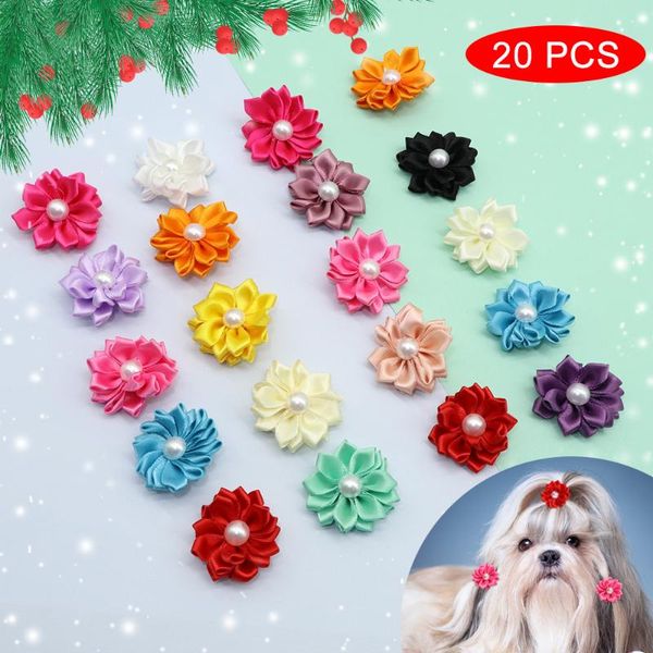 

20pcs/lot cute dog hair bows for puppy yorkshire small dogs accessories grooming pets clips pet supplies apparel