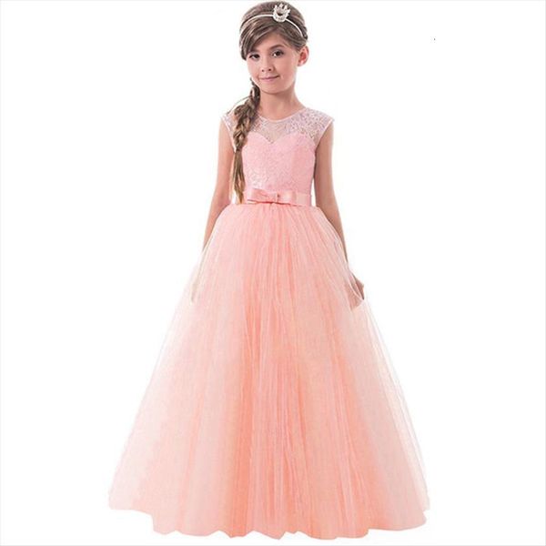 

[6 colors 5 14 girl dress years]summer kids clothes girls sleeveless lace dresses for irthday party wedding, Red;yellow