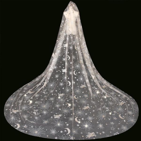 

bridal veils gorgeous 2021 3.5m white/ivory beautiful cathedral length lace edge wedding veil with comb accessories, Black