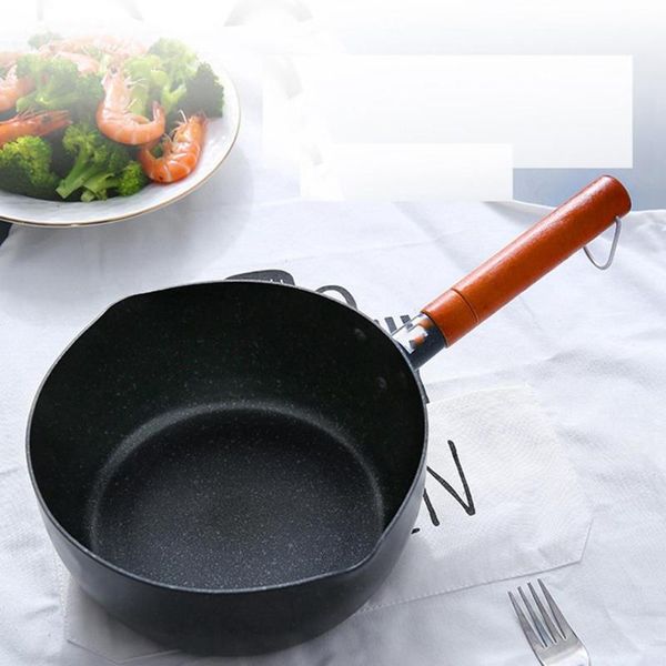 

pans soup pots maifan stone cookware with wood handle non-stick frying pan
