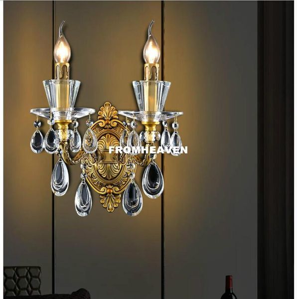 

wall lamp crystal light brass material sconces for bedroom living room home decora bronze brackets