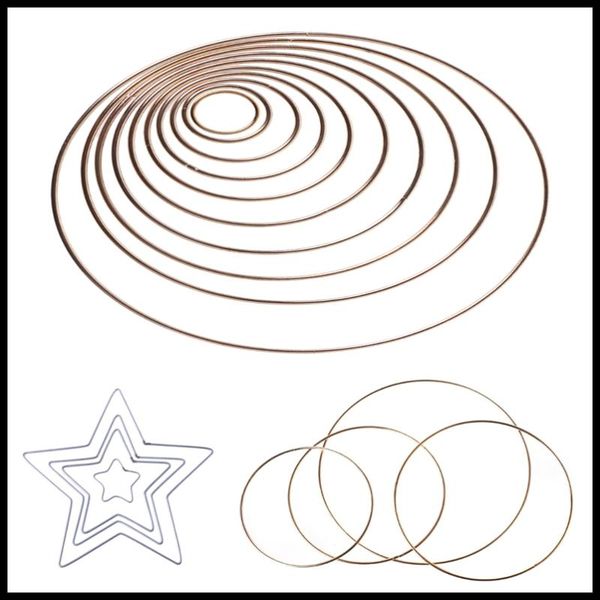 

decorative objects & figurines 3.5-19cm metal dream catcher dreamcatcher ring macrame craft hoop gold diy accessory 10 szies