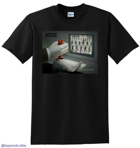 

muse t shirt drones vinyl cd cover small medium large xl, White;black