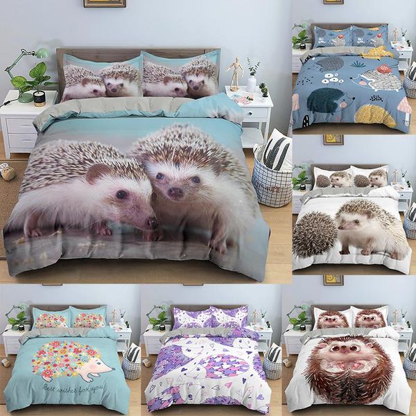 

animal hedgehog bedding set  double size clothes comforter/duvet/quilt cover sheet pillowcase sets