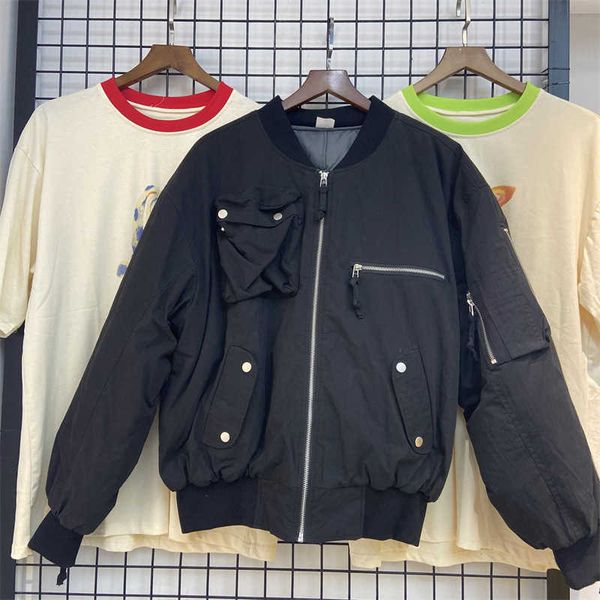 

men's jackets zipper multi bag cotton jacket, Black;brown