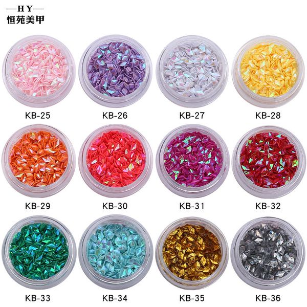 

nail 12 color sequin magic small diamond patch flash powder diy ptherapy ornament, Silver;gold