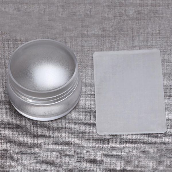 

nail art templates 3.8cm large clear transparent jelly stamper with cap scraper easy to clean stamp tool may12, White