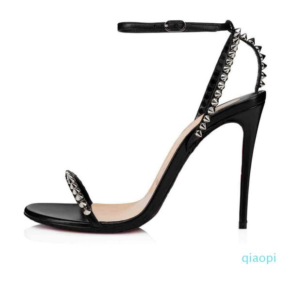 

fashion-women marry wedding party dress thin heels leather lady high heels luxury designer, Black