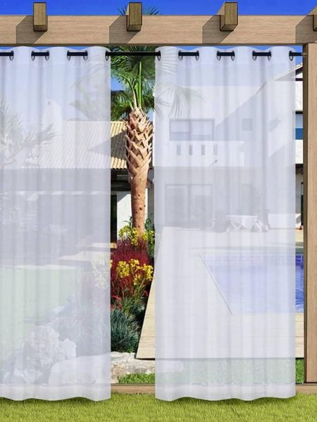 

curtain & drapes waterproof sheer curtains white voile for indoor outdoor modern tulle organza fabric