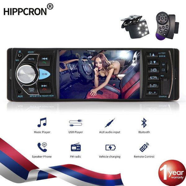 Auto 1din stereo mp5 mp3 bluetooth fm usb autoradio Supporto da 4.1 pollici Vista posteriore Controllo del volante Mirrolink